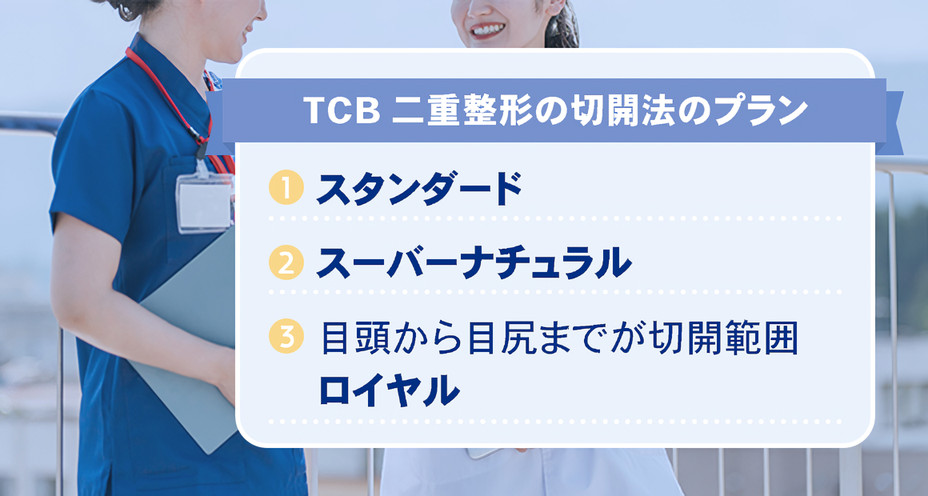 TCB東京中央美容外科の切開法のプラン