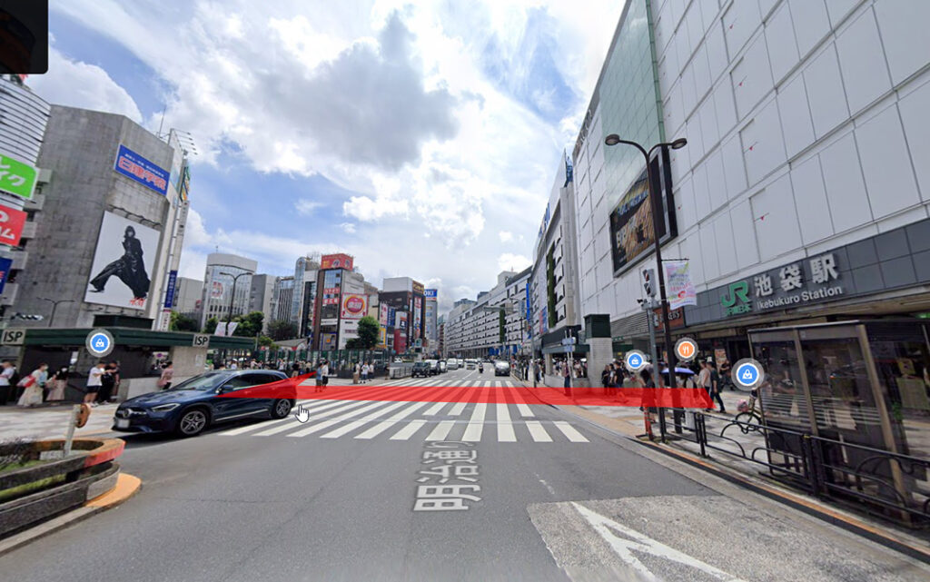 JR池袋駅から徒歩で向かう場合1