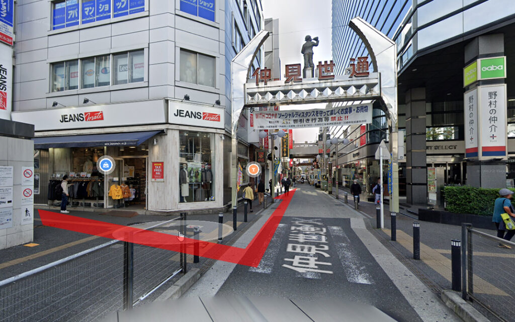 JR川崎駅から徒歩で向かう場合1